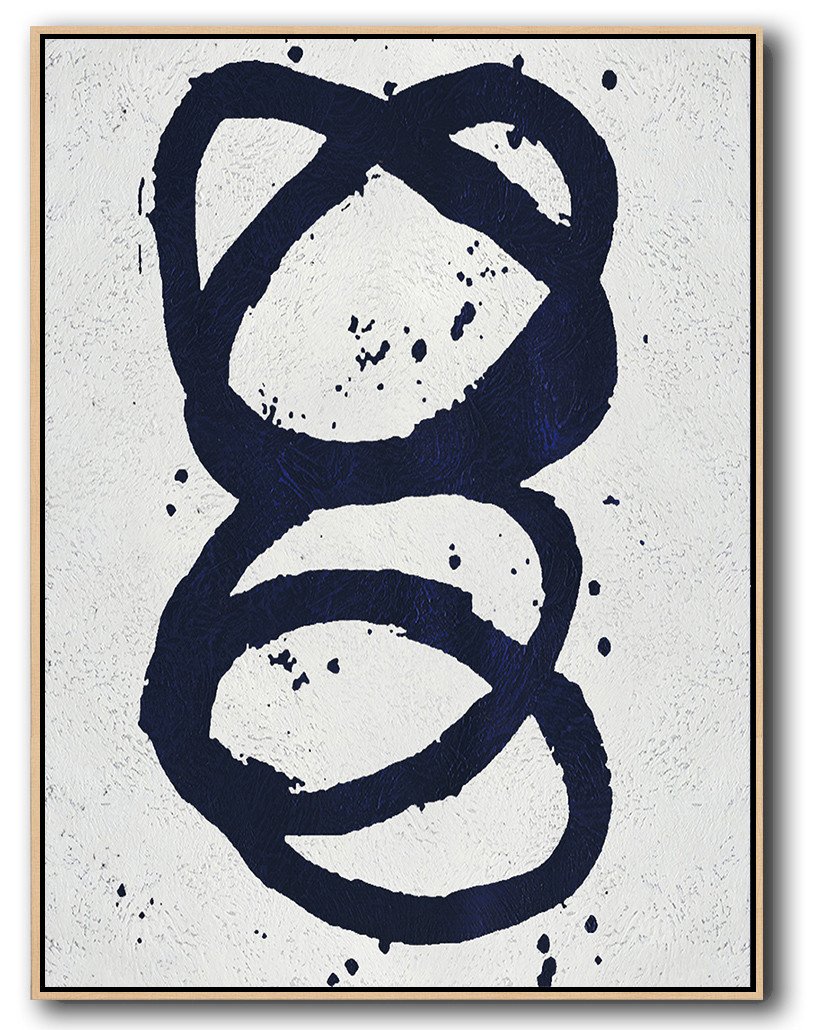 Buy Hand Painted Navy Blue Abstract Painting Online - Photo Canvas Prices Huge